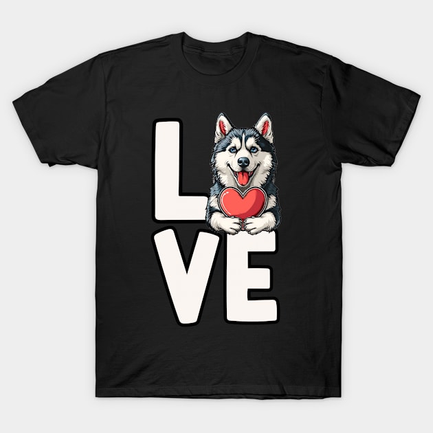 Love Siberian Husky T-Shirt by The Jumping Cart